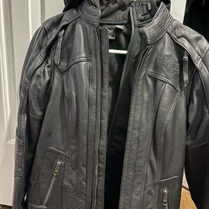 Harley-Davidson Black Leather Bomber Jacket